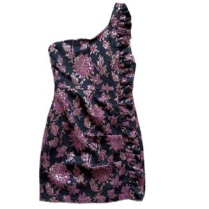 For Love and Lemons Cocktail Pink and Gold Mini Dress